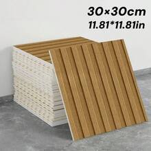 10 miếng giấy dán tường vân gỗ bóng 30x30cm trang trí nhà cửa vân sọc tự dính tấm xốp dán tường cải tạo bề mặt - C - Xem 7