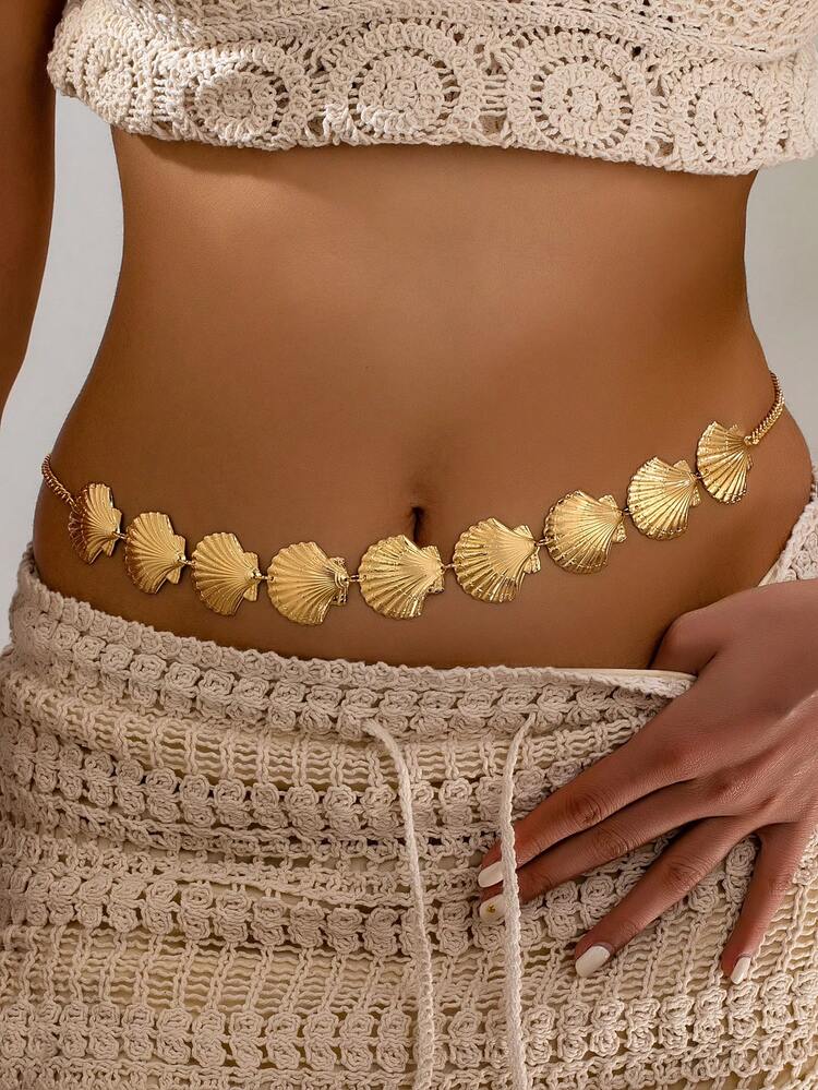 1pc Ocean Series Vacation Style Fashion Personalized Starfish Waist Chain Women's Holiday Travel Clothing Accessory - Yellow Gold - View 1