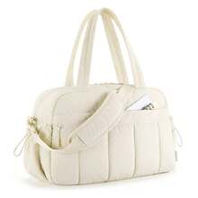 Baby Diaper Bag, Travel Canvas Bags, Women's Gym Bag With Waterproof Carry-On Luggage, Airport Cabin Bags, Mom Stroller, Maternity Bags - 杏色 - 查看 10