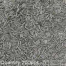 200顆 2x6mm 長管玻璃種子珠，鍍銀管珠，珠寶製作 DIY 手工藝品與藝術配件裝飾珠 - 10g管珠 - 查看 10