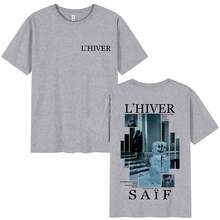 Rapper L'HIVER Saif Album 2025 Graphic T Shirt Men Gothic Hip Hop Short Sleeve T-Shirts Vintage Cotton Tee Fans Streetwear - 白色 - 查看 6