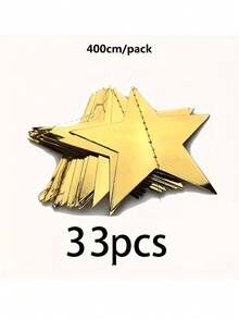 33pcs/Set Glitter Star Paper Bunting Banner - Hanging Decor Star Tassel Double-Sided 2026 Graduation Decoration Suitable For Wedding Birthday Holiday New Year Party Decoration - Multicolor - View 11