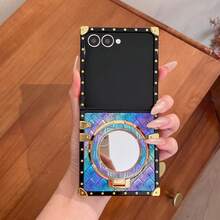 1pc Popular Cute Mirror Foldable Phone Case, Fashionable Phone Cover, Premium Feel, Suitable As Birthday Gift Or Giveaway Gift, Compatible With Samsung Galaxy Z Flip7 Galaxy Z Flip7 FE Galaxy Z Flip6 Galaxy Z Flip5 - Multicolor - View 27