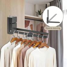 Wandmontierter Wäscheständer – ein Wäsche- und Handtuchständer mit zwei Aufhängestangen, Saugnapfbefestigung, robust und langlebig, faltbar, geeignet zum Trocknen von Handtüchern, Schals usw. - A - Übersicht 2