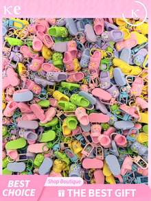 1/6/10/20pcs Colorful Mini Clog Shaped Keychain, Creative Resin Colorful Mini Clogs Shoes Pendant Key Ring Set, Suitable For Women And Men Bags Backpacks Gifts - Multicolor - View 9