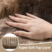 Sour Lemon Large Size Fluffy Rugs, Non-Slip Soft Shaggy Floor Carpet Mats & Rugs For Room Decor, Washable Nonslip Modern Area Rug, Modernstyle Antislip Decorative Carpets For Home Livingroom Bedroom Nursery, Big Rug, Large Rug, Home Decor - Tie-dye Coffee - View 2