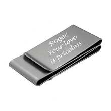 Brushed Black Stainless Steel Money Clip, 60x26x12mm Slim Metal Cash Card Holder, Portable Pocket Accessory For Daily & Business Use Ready To Ship - Gold - View 2