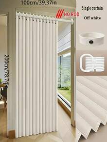 1pc Foldable Blind Curtain | Windproof Partition Curtain | Comes With Hooks And Storage Straps | Modern Polyester Fiber Material Design | Suitable For Living Room, Bedroom And Kitchen | Multiple Colors And Sizes Available | Easy To Maintain | Elegant Living Room Curtain | Bedroom Partition Curtain | Foldable Design | Smooth Touch - Door Curtain - View 10