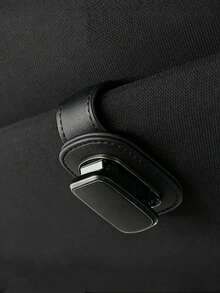 High-Quality PU Leather & Metal Car Sun Visor Glasses Holder - Universal Clip-On Design Fits 99% Of Vehicles, Strong Elastic Clip, Scratch-Resistant, Easy Installation, Holds Eyeglasses, Fashion Glasses & Documents, Compact & Stylish - A - View 3