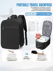 Travel Backpack For Men, Casual Middle School Student Backpack, Multi-Layer Black Backpack, Large Capacity Backpack, 15.6-Inch Laptop Backpack, Outdoor Commuter Backpack, Multi-Functional New Style Luggage Bag, Business Fashion Backpack, Teacher Classroom Document Backpack, Back To School Backpack - Multicolor - View 4