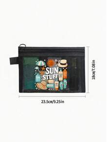 網格化妝包附護膚圖案，多功能化妝收納袋，適合存放髮夾、髮圈、紅墊，便攜式收納袋，化妝包，護膚包，旅行必需品，宿舍用品，浴室收納，珠寶收納，唇油與化妝品收納袋，學校用品袋，化妝包，假期必需品，化妝品收納，婚禮新娘禮物，母親節禮物，生日禮物，送給朋友和老師的禮物 - 彩色 - 查看 12