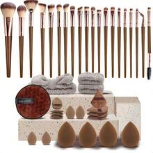 40pcs Makeup Tool Set, Makeup Tool Combination Set, Complete Makeup Tool Set, Makeup Sponge And Cleansing Brush - Multicolor - View 5