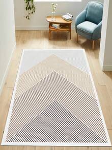 Digitally Printed Non-Slip Washable Runner And Area Rug Living Room Carpet, Modern Design | Modern, Scandinavian, Bohemian And Classic Styles | 100% Polyester - Red - View 3