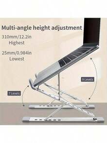 Portable Laptop Stand Aluminum Foldable Stand For Macbook Foldable Computer PC Tablet Support Notebook Stand Table Laptop Holder - Silver - View 5