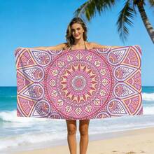 1 buah Handuk Pantai Mikrofiber Motif Lumba-lumba 3D Realistis, Cepat Kering, Tahan Pasir, Sangat Menyerap, Handuk Renang, Selimut Pantai Persegi Panjang Besar untuk Liburan Musim Panas, Kolam Renang, Perjalanan, Berkemah, dan Mandi - MultiWarna - View 2