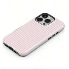 Pink Striped Phone Case - Shockproof Phone Case, Compatible With IPhone 17/16/15/14/13/12/11 Pro Max/Pro Plus/12 Mini/13 Mini, Compatible With Galaxy S26 S25 S24 S23 S22 S21 Plus Ultra Phone Case. - Light Pink Stripes - View 3