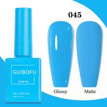 GUIBOFU 3件組/套 黃色藍色橘色凝膠指甲油套組,15ml UV LED 浸泡式指甲凝膠指甲油套組,配色瓶身設計,夏季度假美甲亮色系系列 - 彩色 - 查看 4