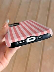 1 pieza Funda de teléfono dura de cobertura completa con patrón de rayas coloridas artísticas minimalistas y acabado brillante 2 en 1 compatible con Samsung/ 11/12/13/14/15/16/17 Pro Max - Multicolor - Ver 4