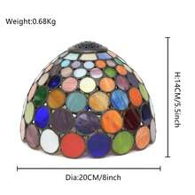 1個彩色玻璃燈罩，頂部直徑1cm，底部直徑20cm，適用於桌燈、吊燈、壁燈、吸頂燈替換 - 款式 09 - 查看 4