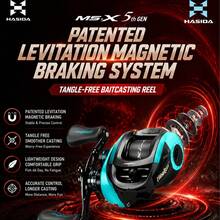 HASIDA MS-X 5th Gen Baitcasting Reel Patented Levitation Magnetic Braking System Tangle-Free Fishing Reel Lightweight Design - Cadet Blue - View 1