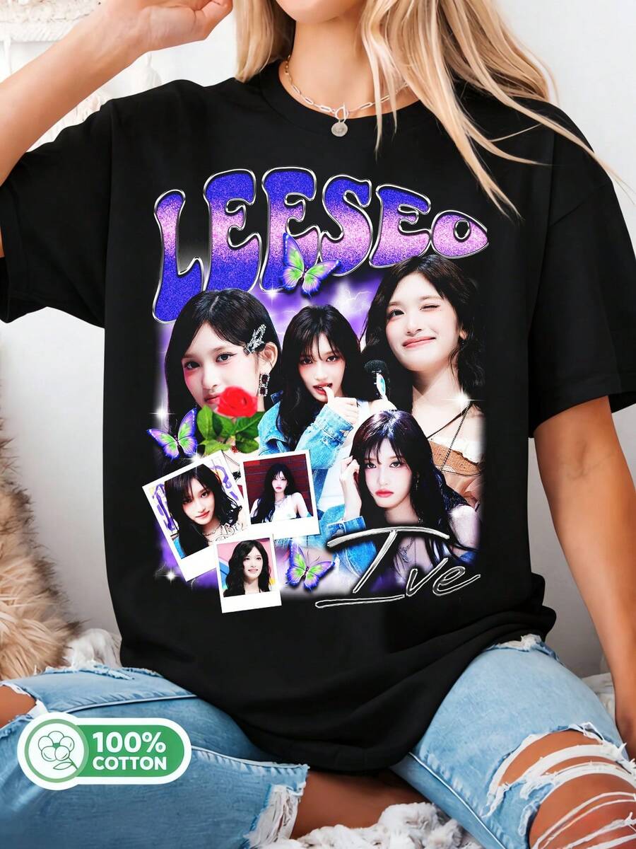 Leeseo Retro T-Shirt, Empathy Album T-Shirt, The 1st World Tour Show What I Have T-Shirt, Liz LeeSeo Gaeul Wonyoungs Rei Yujin1 - Black - View 1