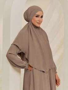 1pc Ready To Wear Modest Women's Breathable Instant Hijab With Tie For Abaya - Multicolor - View 2