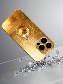 1件 DIY 定製獨家姓名奢華金線光效水晶印花高畫質電鍍金玻璃手機殼，適用於 iPhone 17/17Pro/17ProMax/17Air/16/16Pro/16ProMax/16Plus/15/15Plus/15Pro/15Promax/14/14Pro/14Promax/13/12/11/XRMax/8/7/6Plus，全方位保護，美觀優雅且極具吸引力的保護殼 - 金色 - 查看 4