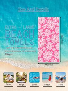 1pc Zouju Pink Children's Beach Towel Bath Towel, Super Absorbent Microfiber Oversized Beach Blanket, Suitable For Travel, Pool, Diving, Surfing, Yoga, Camping, Multiple Sizes, Beach Accessories, Applicable For Beach, Pool, Travel, Camping, Yoga - Multicolor - View 15