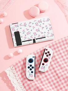 1pc Minimalist Elegant Gentle Style Pink Floral Pattern Switch2 (2025)/Switch NS/Switch OLED Compatible Game Console Accessory Set, Game Console Protective Case/Storage Bag/Dock Shell, TPU Soft Shell, Beautiful And Practical, Portable Stand, Portable Travel, Anti-Drop Anti-Scratch, Anti-Fouling, Fashion Romantic Gift - Multicolor - View 4