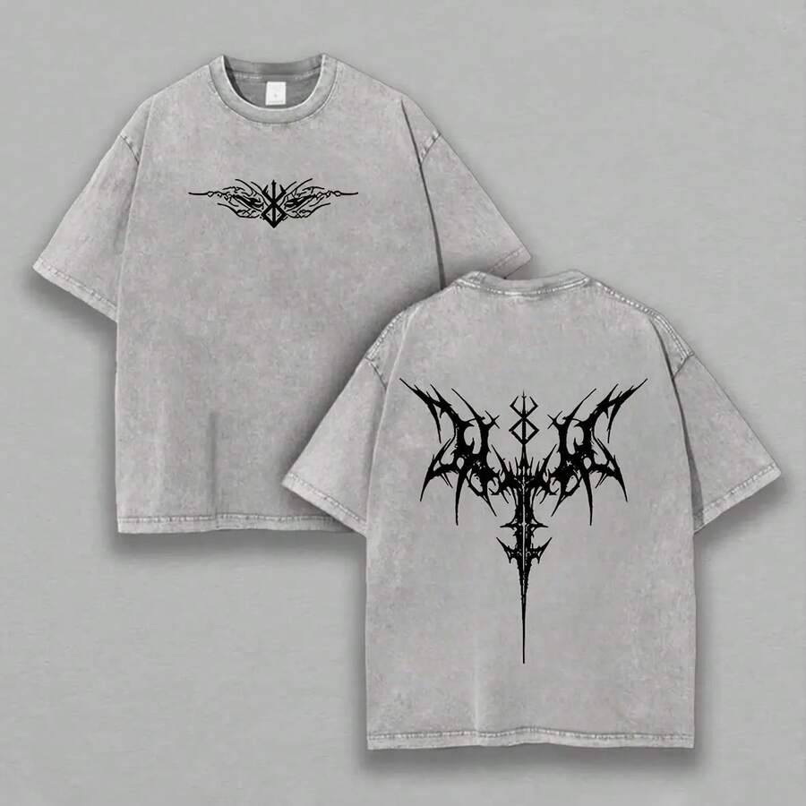 Camiseta Unisex Estampada Lavada 111 - Gris - Ver 1