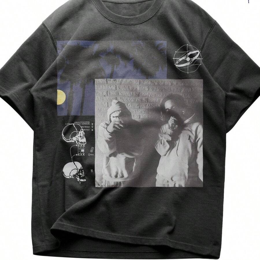 Sui Cideboys G59 Records Discography T-Shirt Grey Day Tour Streetwear Apparel - 黑色 - 查看 1