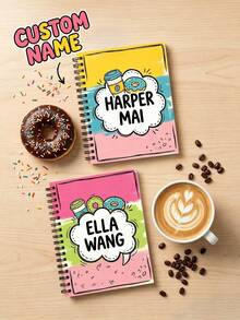 Buku Catatan dengan Nama yang Disesuaikan, Dirancang Khusus untuk Pelajar dan Pecinta Makanan Penutup. Cocok untuk Belajar dan Menulis Tugas Sehari-hari, dan Merupakan Pilihan Ideal untuk Mengekspresikan Perasaan Anda Selama Musim Awal Sekolah, Ulang Tahun, dan Wisuda. - MultiWarna - View 2