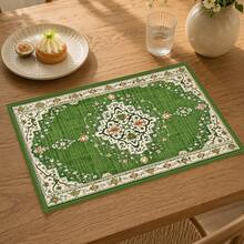 1pc Persian Style Placemat, Breakfast Mat, Coffee Mat, Coaster Set, Bowl & Plate Mat, Home Decor, Kitchen Accessory, Easy To Clean Placemat, Suitable For Home, Kitchen, Dining Room Table Decor, Holiday Gift, Multi-Piece Combination Set, Linen Placemat - Multicolor - View 4