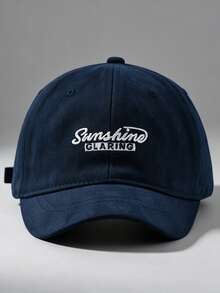 1 pieza Gorra de béisbol de visera corta con letras bordadas, diseño ajustable, adecuada para actividades al aire libre, viajes y correr - multicolor - Ver 10