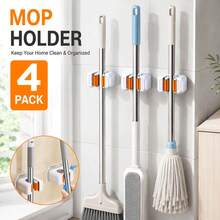 Joybos 4 Packs Wall Mounted Mop Holder, Self Adhesive No Drill Broom Clips For Bathroom Kitchen Garage, Heavy Duty Utility Hooks For Long Handled Tools, Garden Tools, Space Saving Storage Rack, Home Organizer Essential, Father's Day Gift - View 11