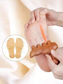 1pc Wooden Massage Stick Portable Foot And Body Acupoint Stimulation Tool, Suitable For Muscle Relaxation, Travel Carry And Chronic Disease Conditioning - Multicolor - View 3