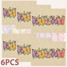 1pc/4pcs/6pcs/8pcs Butterfly Table Mat, Breakfast Mat, Coffee Bar Mat, All-Season Decorative Mat, Washable Table Mat, Room Decor, Kitchen Table Mat, Indoor/Outdoor Party Decor, Home Decor, Ideal Gift - Multicolor - View 14