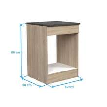 Miroytengo Conjunto de muebles cocina Arko Roble Áspero y Negro con módulos: 3 cajones, horno 60 cm, 2 puertas, 2 módulos aéreos 80 y 60 cm ancho con estantes internos. Almacenamiento Cocina 60x86x60 cm. - Negro - Madera claro - Ver 9