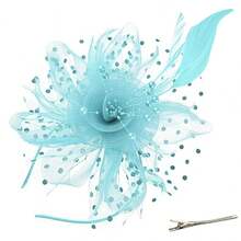 1pc Feather Decorated Headpiece, Elegant And Chic, Suitable For Tea Party, Kentucky Derby, Fascinator, Cocktail Party, Wedding, Bride, Etc., Can Be Used As Headband, Women's Headpiece, Girls' Headpiece, Birthday Gift, Mother's Day Gift, Mini Hat, Small Hat, Mini Top Hat, Mini Hat, Etc., Also Suitable For School Supplies, Gifts, Hair Accessories, Fashion, Holiday Dress-Up, Rave Party, Dinner Party, Etc. - Multicolor - View 19