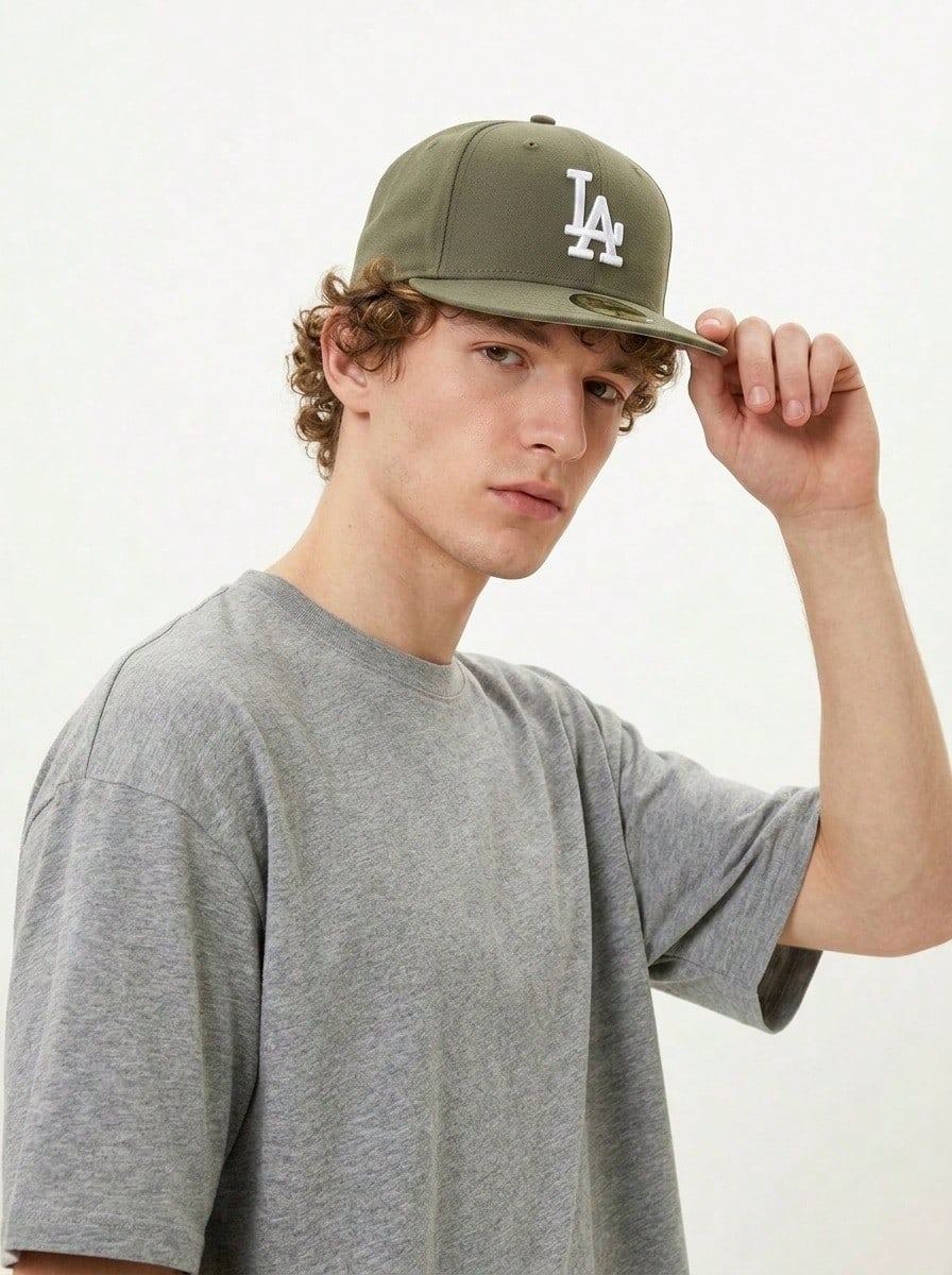 Los Angeles Dodgers Authentic Collection 59FIFTY Men's Hat Olive - Green - View 1