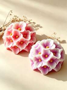 Handmade 3D Hydrangea Ball Blossom Silicone Mold Aromatherapy Spherical Flower Ball Candle Soap Gypsum Mold DIY Home Fragrance Stone Mold Crystal Epoxy Resin Drip Glue Mold Floral Design Plaster Crafts Durable Gifts Decor Mold - White Silicone Mold - View 8