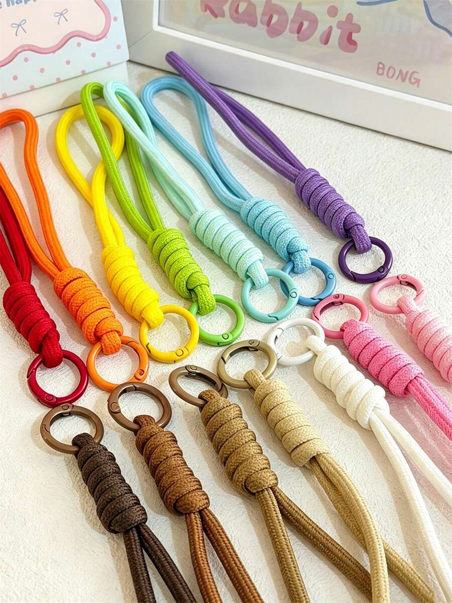 10/20Pcs Random-Colorful Nylon Rope DIY Handmade Weaving Set,Material For Woven Keychains And Backpack Ornaments,Great Choice For Valentine's Day Gift - Buckle-style Colored Nylon Rope - View 1