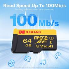 Kodak Micro SD Card U3 V30 Class10 16GB/32GB/64GB/128GB/256GB High Speed Storage Card With Adapter For Camera, DSLR, Surveillance, Car, Phone - View 4