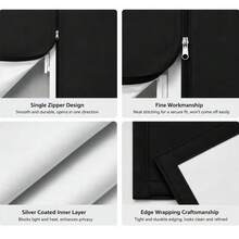 Portable Single Zipper Blackout Curtain, 100% Blackout, Self-Adhesive Window Curtain, Waterproof And Durable, Suitable For Children's Room And Nursery - A - View 6