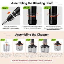 Lalayuan 5-In-1 Kitchen Immersion Hand Blender, 400W Hand Mixer, 2 Speed Electric Handheld Mixer With Stainless Steel Blade, Multi-Purpose Portable Mixer For Soup Sauces Puree Juice Smoothies Minced Meat Ice Crushing Puree, Birthday Gift - US A Type Plug(110-127V) - View 3