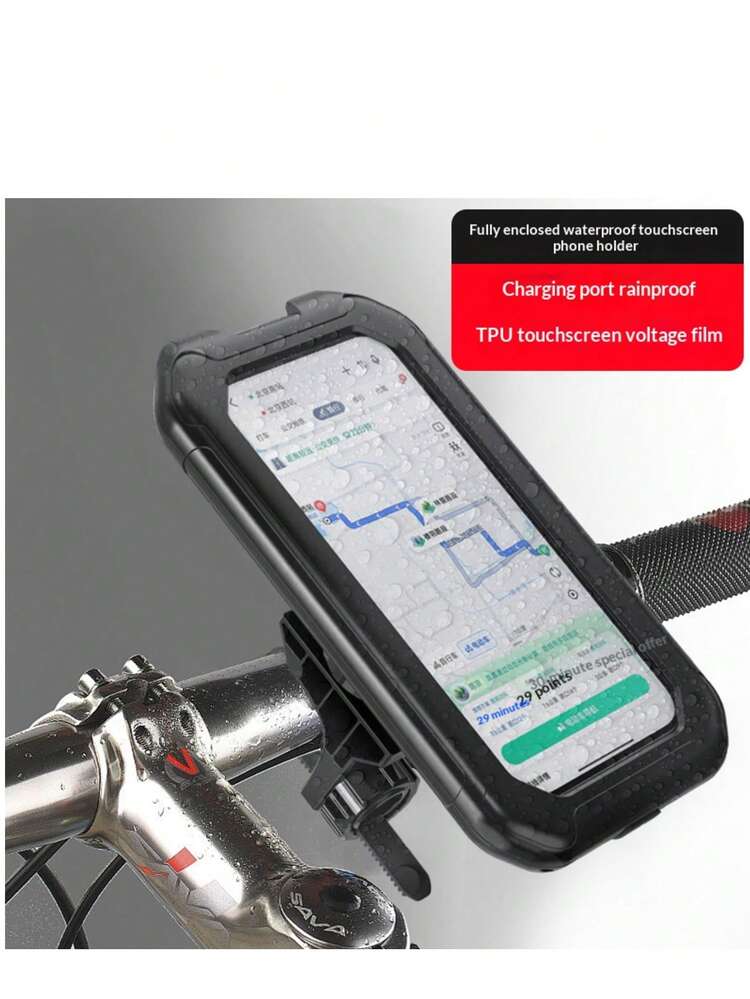 Soporte Universal de PVC para Teléfono de Motocicleta & Bicicleta - Impermeable, a Prueba de Golpes, Montura GPS Giratoria 360°, Soporte de Navegación Ajustable, Compatible con Varios Tamaños de Teléfono, Accesorio de Ciclismo a Prueba de Lluvia - Multicolor - Añade 12