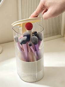 Automatic Makeup Brush Storage Box,Cosmetic Display Box,Dust-Proof Makeup Brush Storage Box,Transparent Cosmetic Storage Box,Used For Storing Eyeshadow, Lipstick And Makeup Brushes. - Multicolor - View 5