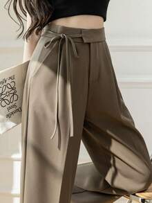 Women Pants - Khaki - View 1
