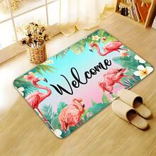 Commercial Mat Spring/Summer Flamingo Pattern Carpet, Welcome Doormat, Non-Slip, Dirt-Resistant, Suitable For Laundry Room Decoration, Kitchen Mat, Washable Farmhouse Home Kitchen Mat, Bathroom Suitable For Laundry Room, Kitchen, Hallway, Corridor - Multicolor - View 7