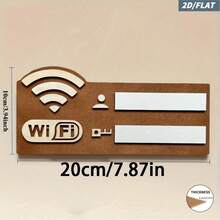 2D Flat Retro WiFi Network Sign - No Power Required Wireless Router Password Board, Artificial/Brown Retro Plaque, Home Office Cafe Decor - Housewarming Or Mother's Day Gift, Password Reminder, Minimalist Style, Wooden Material - Multicolor - View 8